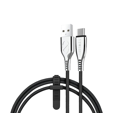 Naztech 6-Ft. Titanium USB to USB-C Braided Cable Black 15499